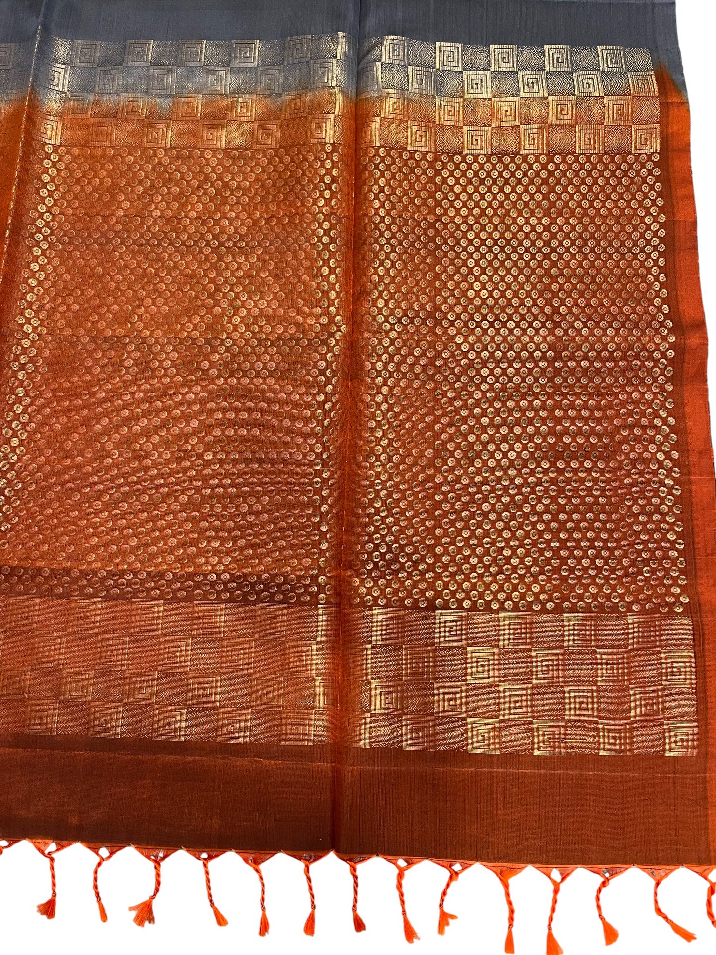 Southloom Pure Handloom Kanchipuram Silk Saree with Butta Work (Maroon & Grey)