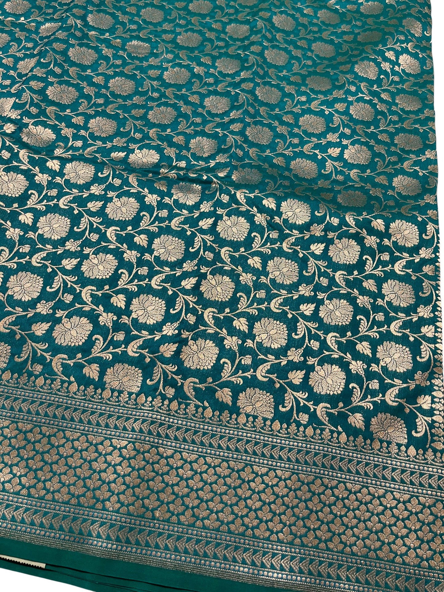 Southloom Pure Banarasi Silk Saree with Woven Work on Body and Borders (Blue)