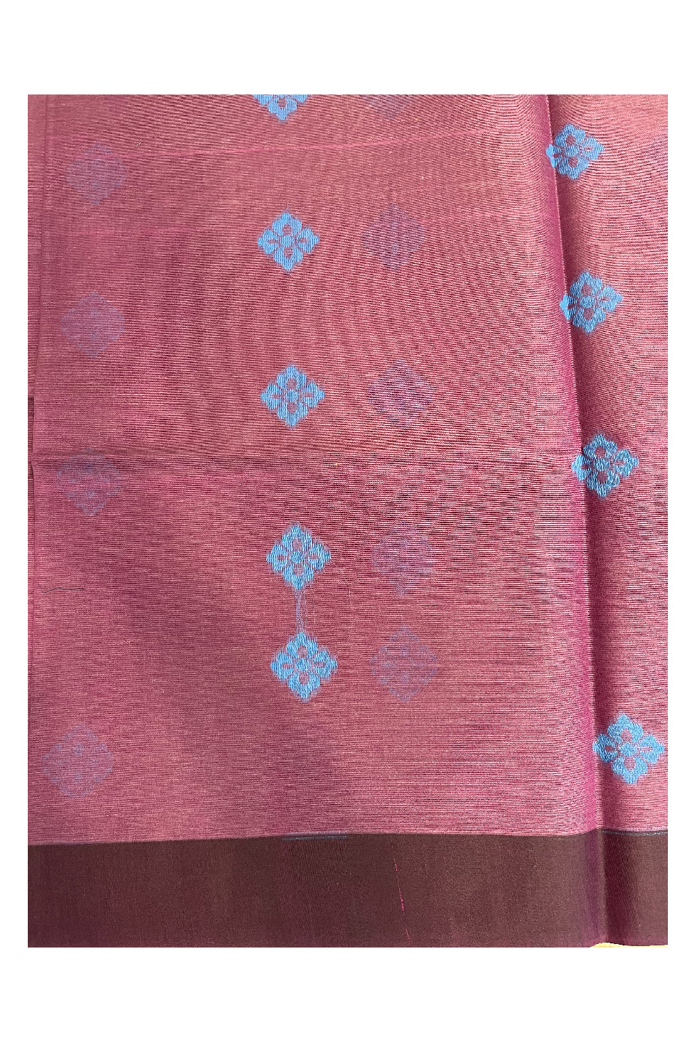 Southloom Kerala Cotton Saree with Floral Woven Works Across Body in Violet