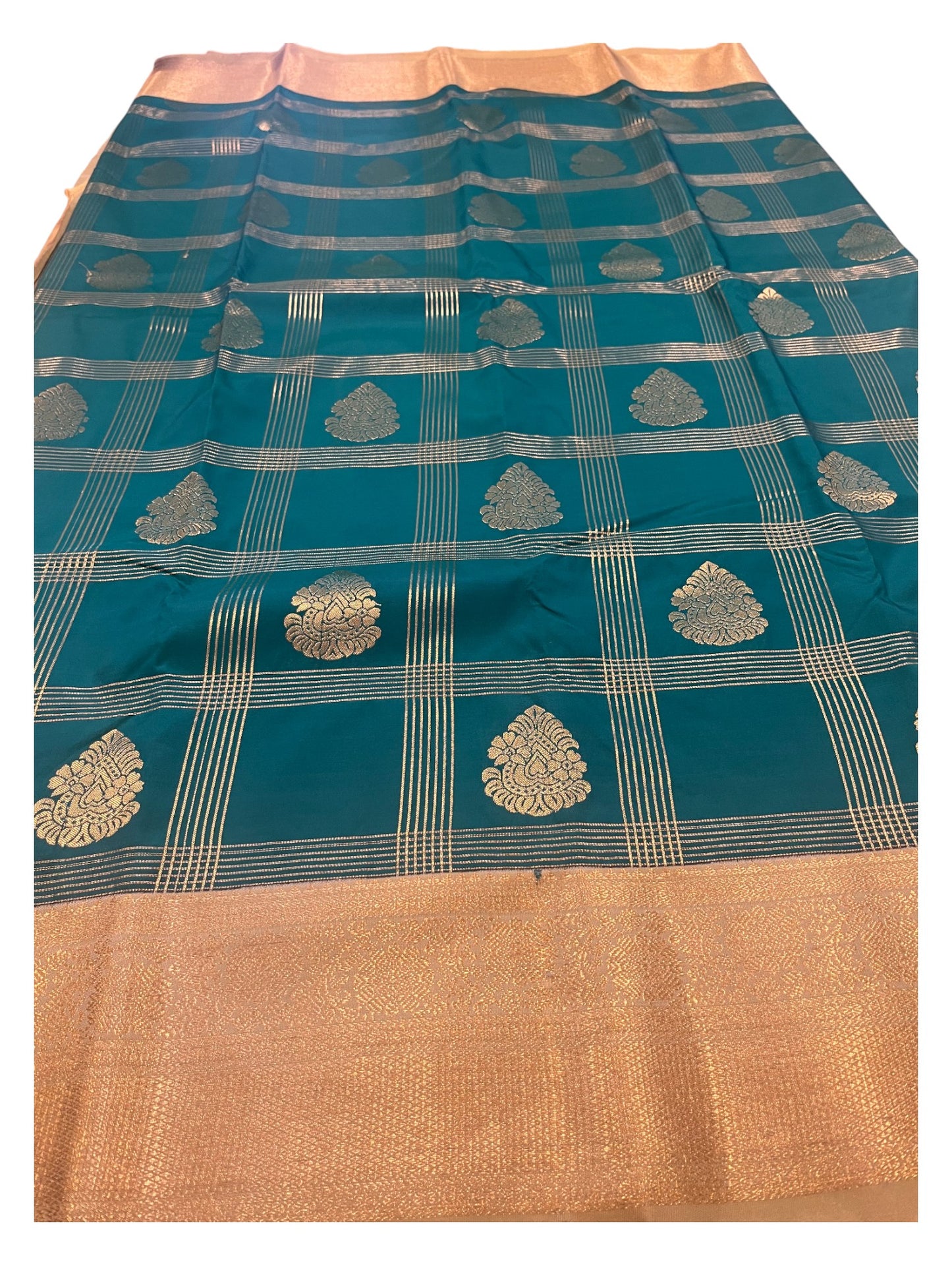 Southloom Banarasi Semi Silk Saree with Woven Work on Body(Blue)