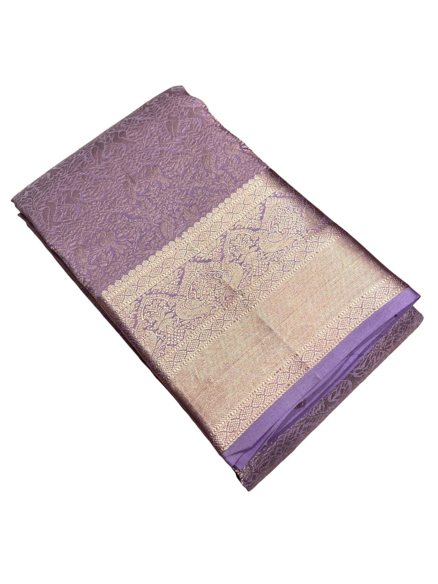 Southloom Pure Handloom Bridal Kanchipuram Silk Saree with Korvai Work (Lavendar)