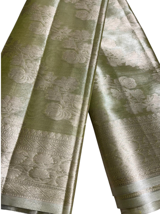 Southloom Semi Banarasi Katan Tissue Saree with Woven Work on Body and Borders