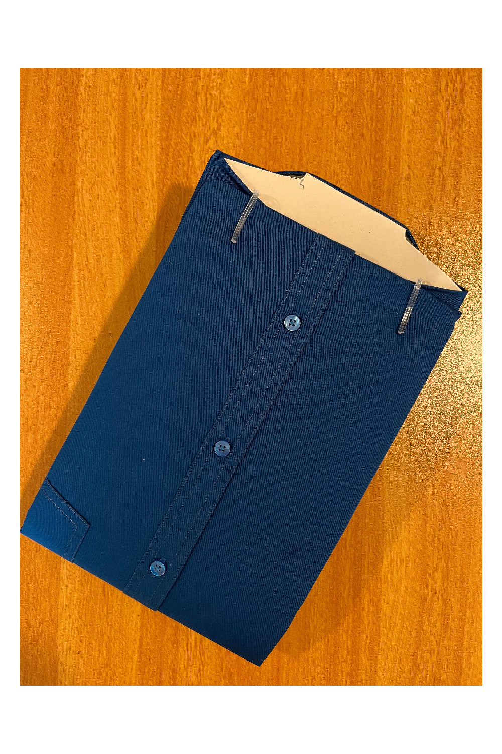 Pure Cotton Blue Solid Shirt (46 FS)