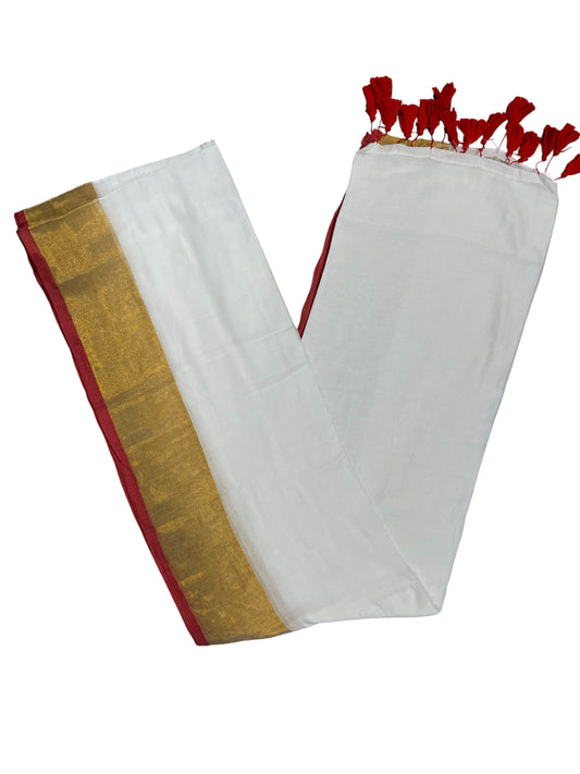 Southloom Mul Cotton 120 x 120 Soft Fabric Saree in Red Colour