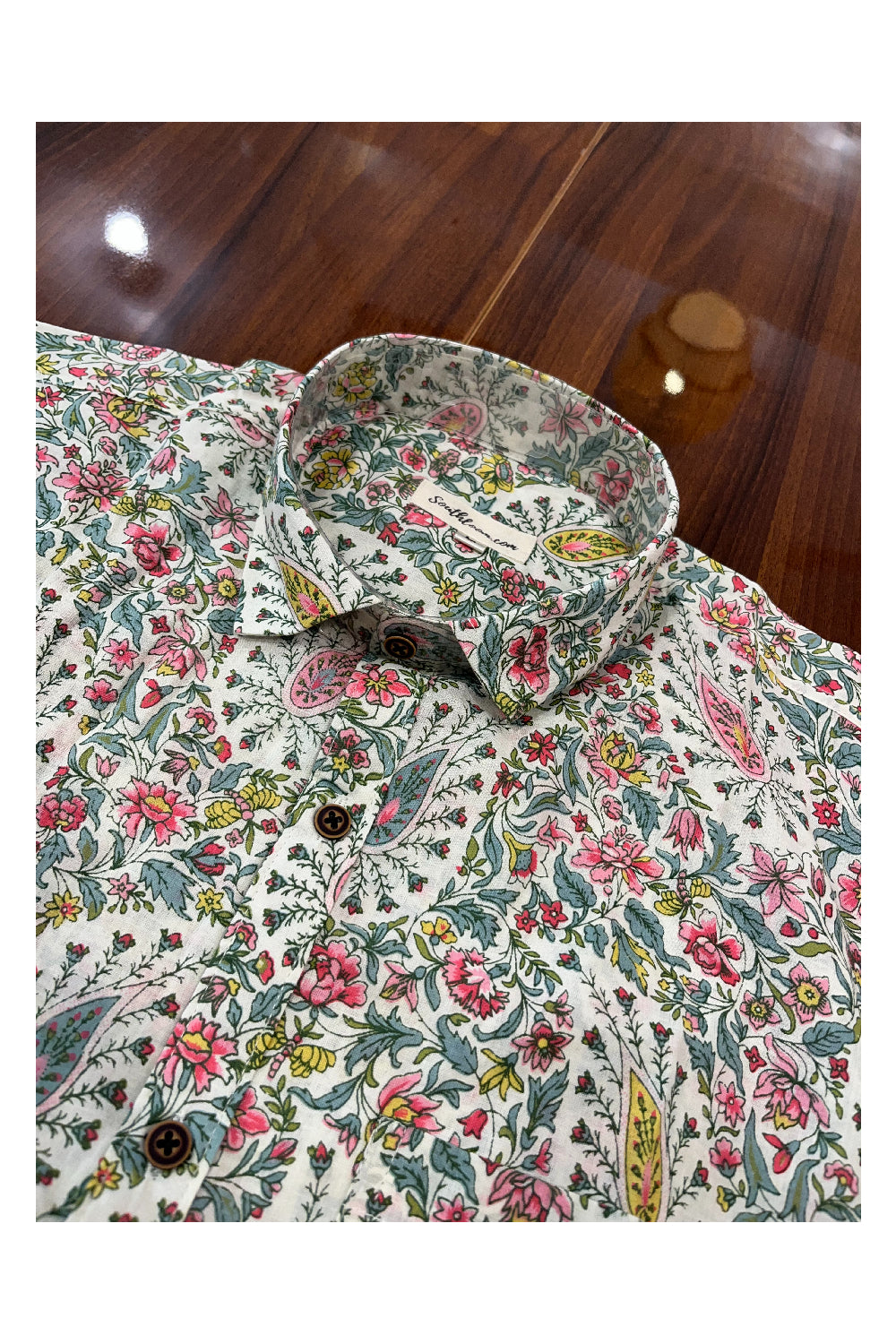 Southloom Jaipur Pure Cotton Printed Shirt For Men (Large)