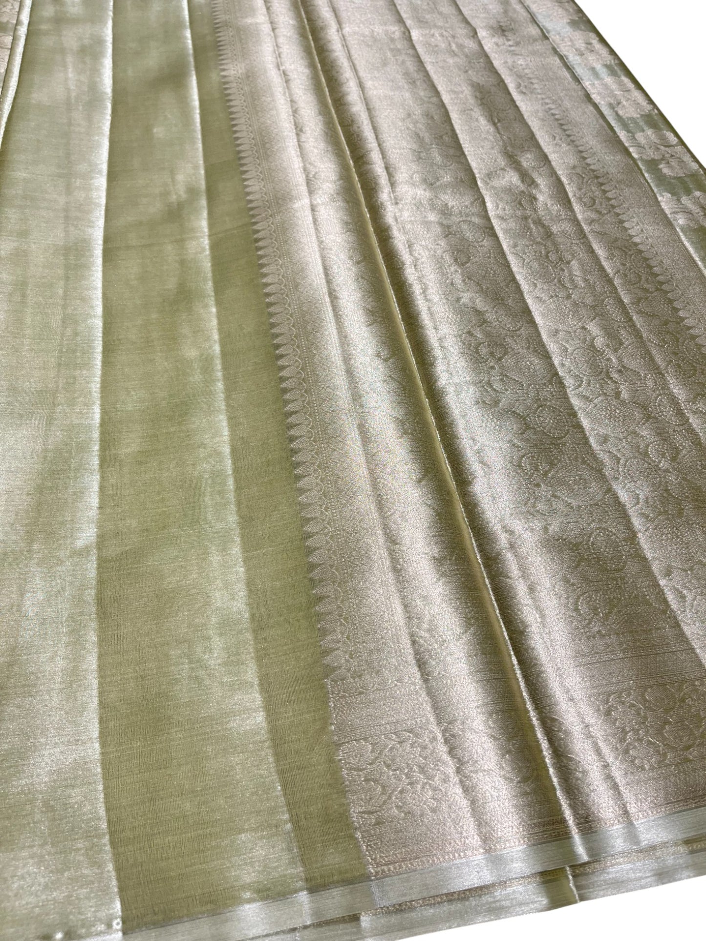 Southloom Semi Banarasi Katan Tissue Saree with Woven Work on Body and Borders