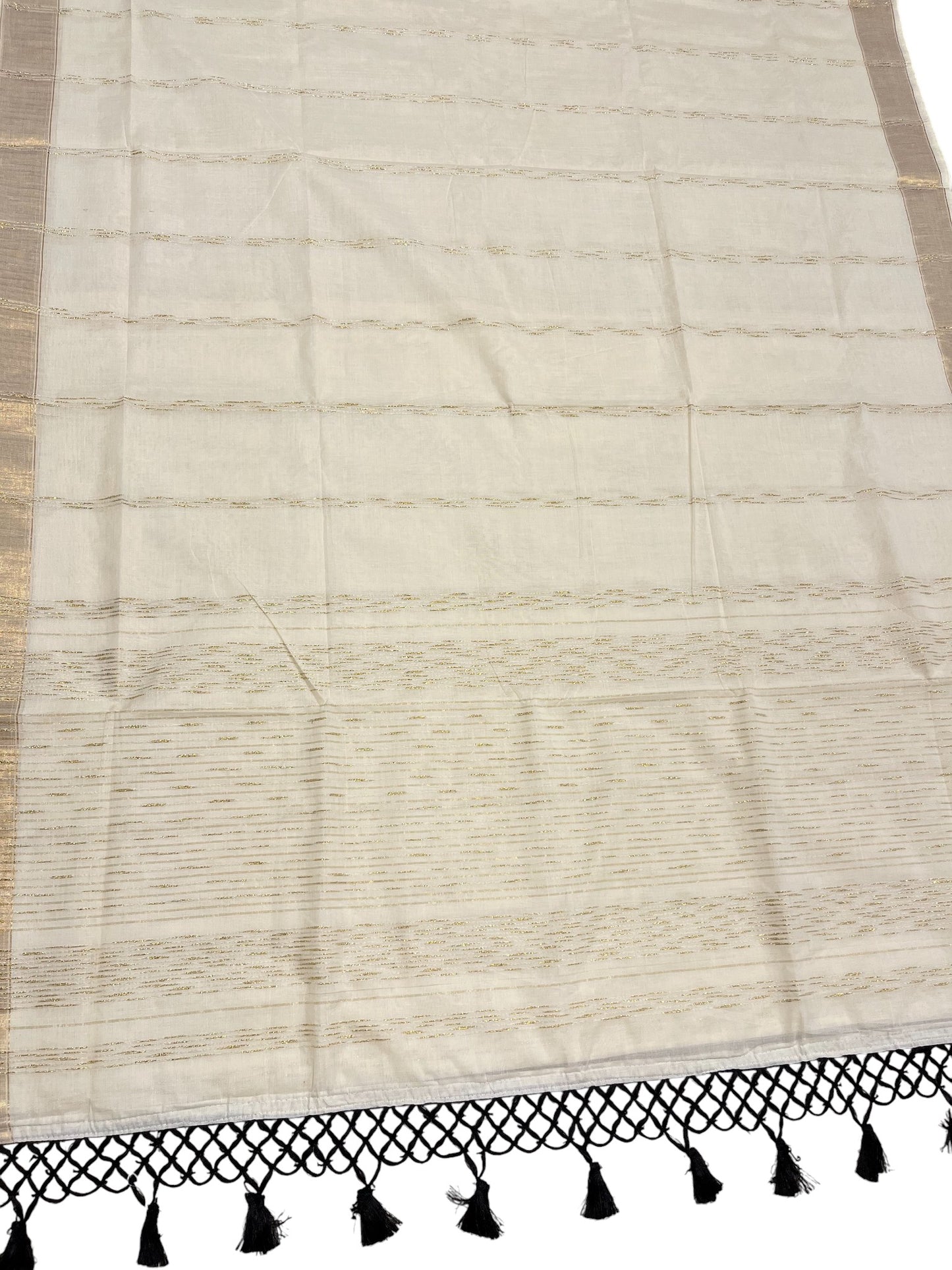 Southloom Kerala Cotton Kasavu Saree with Golden Thread Work