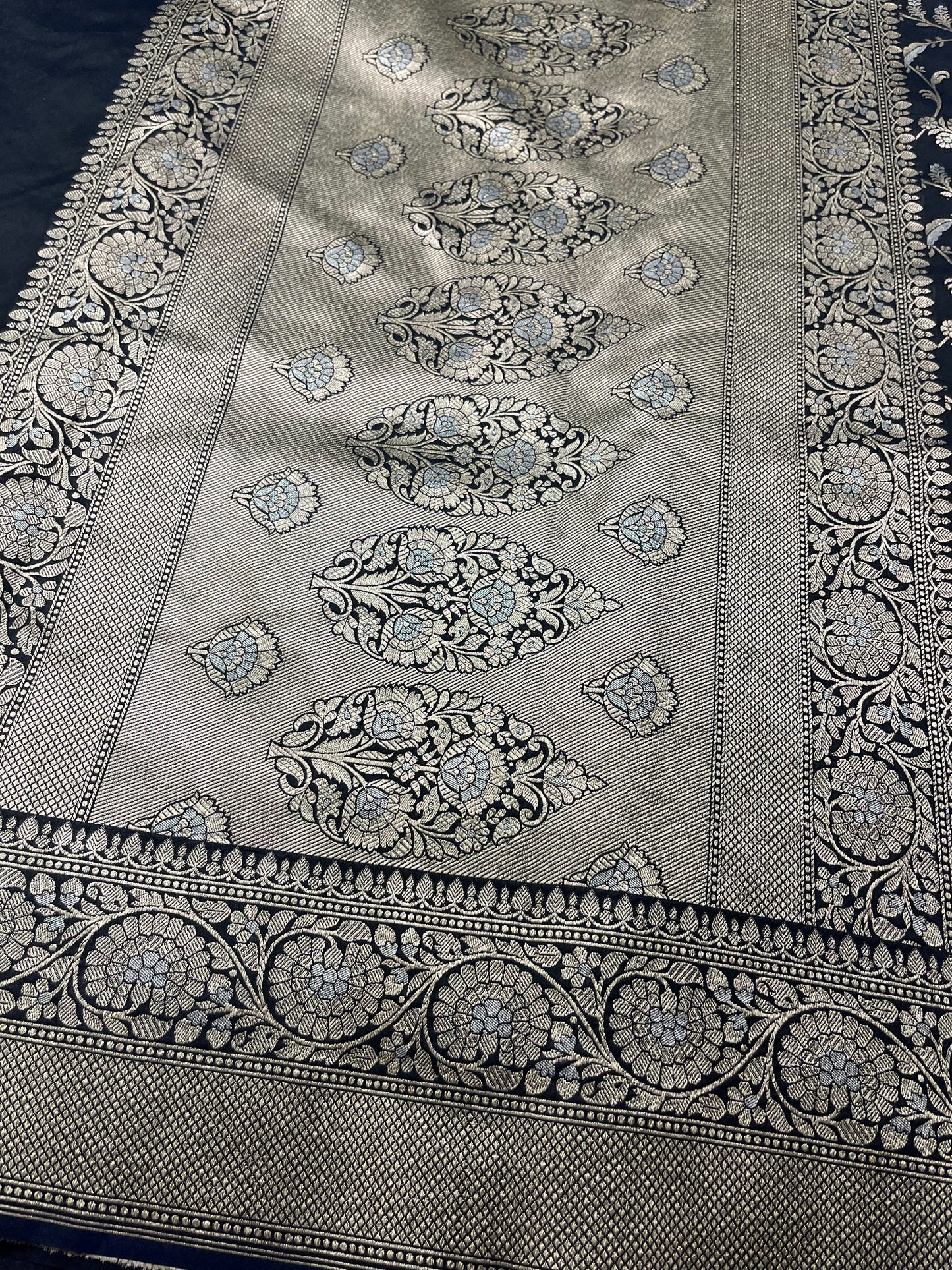 Southloom Pure Banarasi Silk Saree with Woven Work on Body and Borders