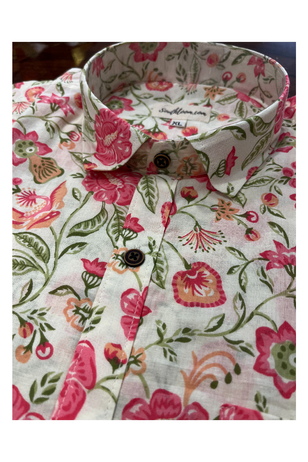 Southloom Jaipur Pure Cotton Printed Shirt For Men (XL)