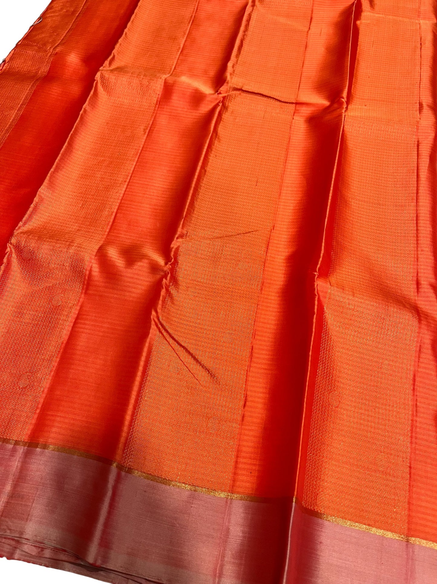 Southloom Pure Handloom Kanchipuram Silk Saree with Butta Work (Orange)