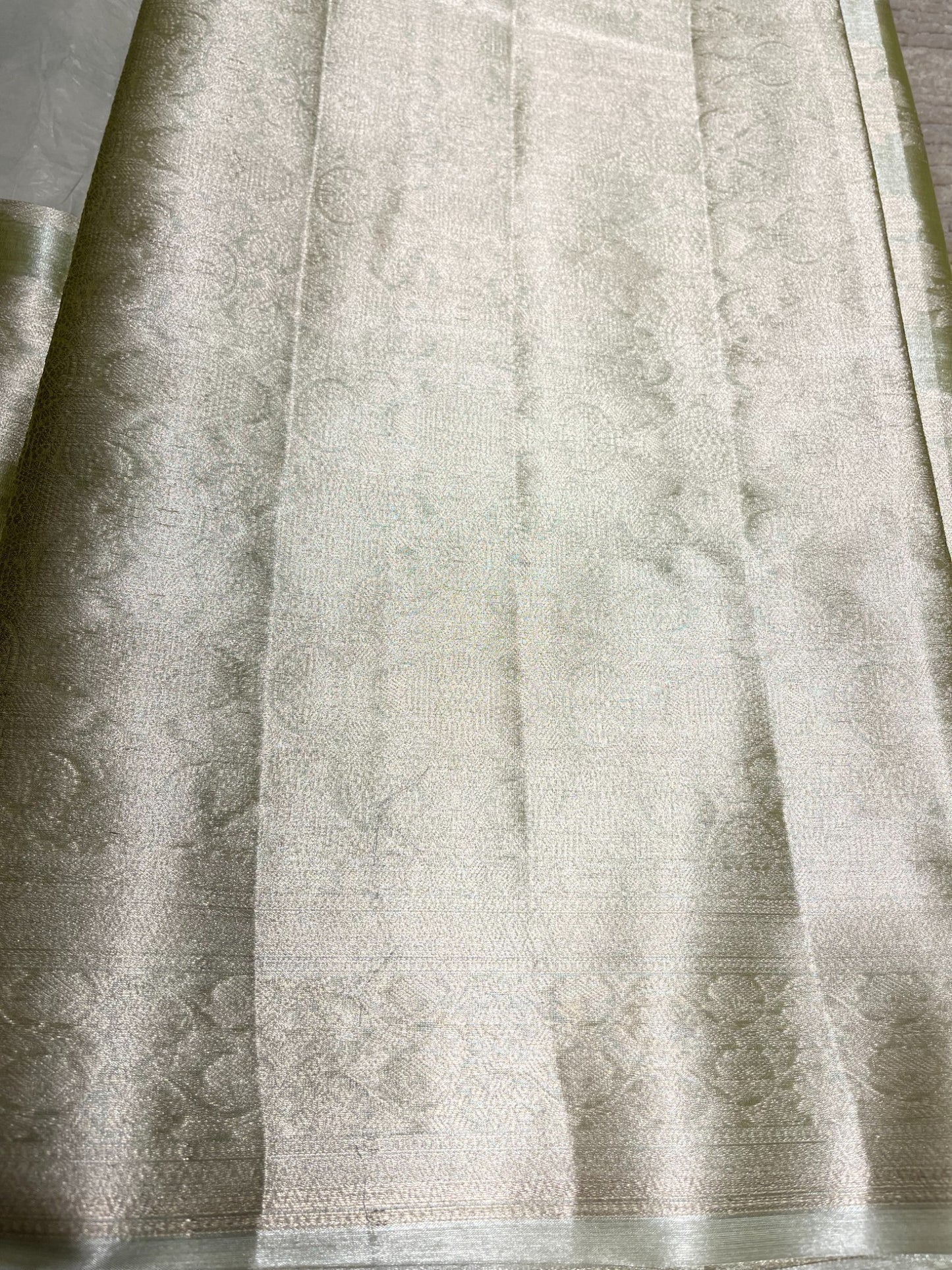 Southloom Semi Banarasi Katan Tissue Saree with Woven Work on Body and Borders