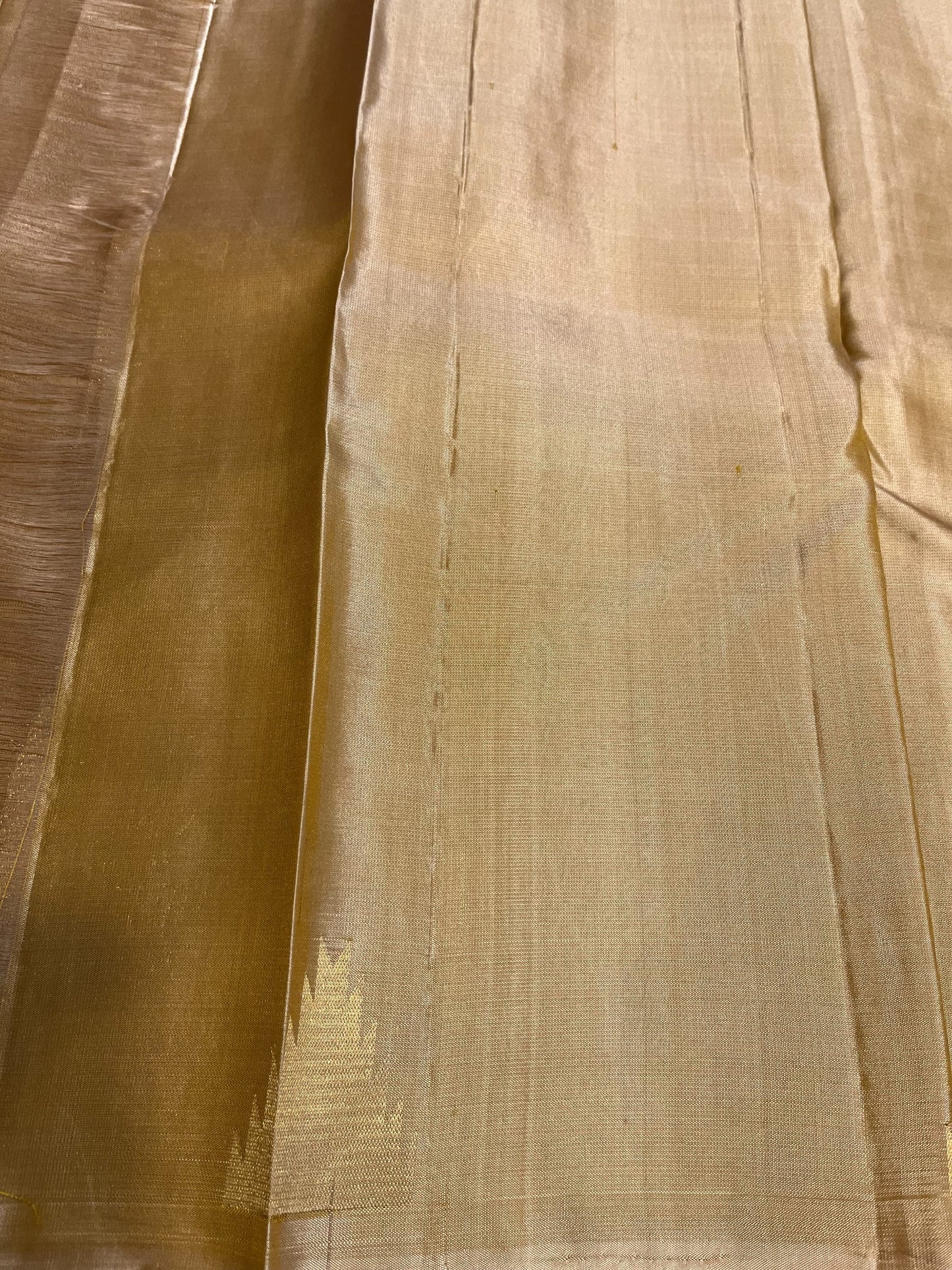 Southloom Premium Handloom Bridal Kanchipuram Silk Saree with Korvai Work (Beige)