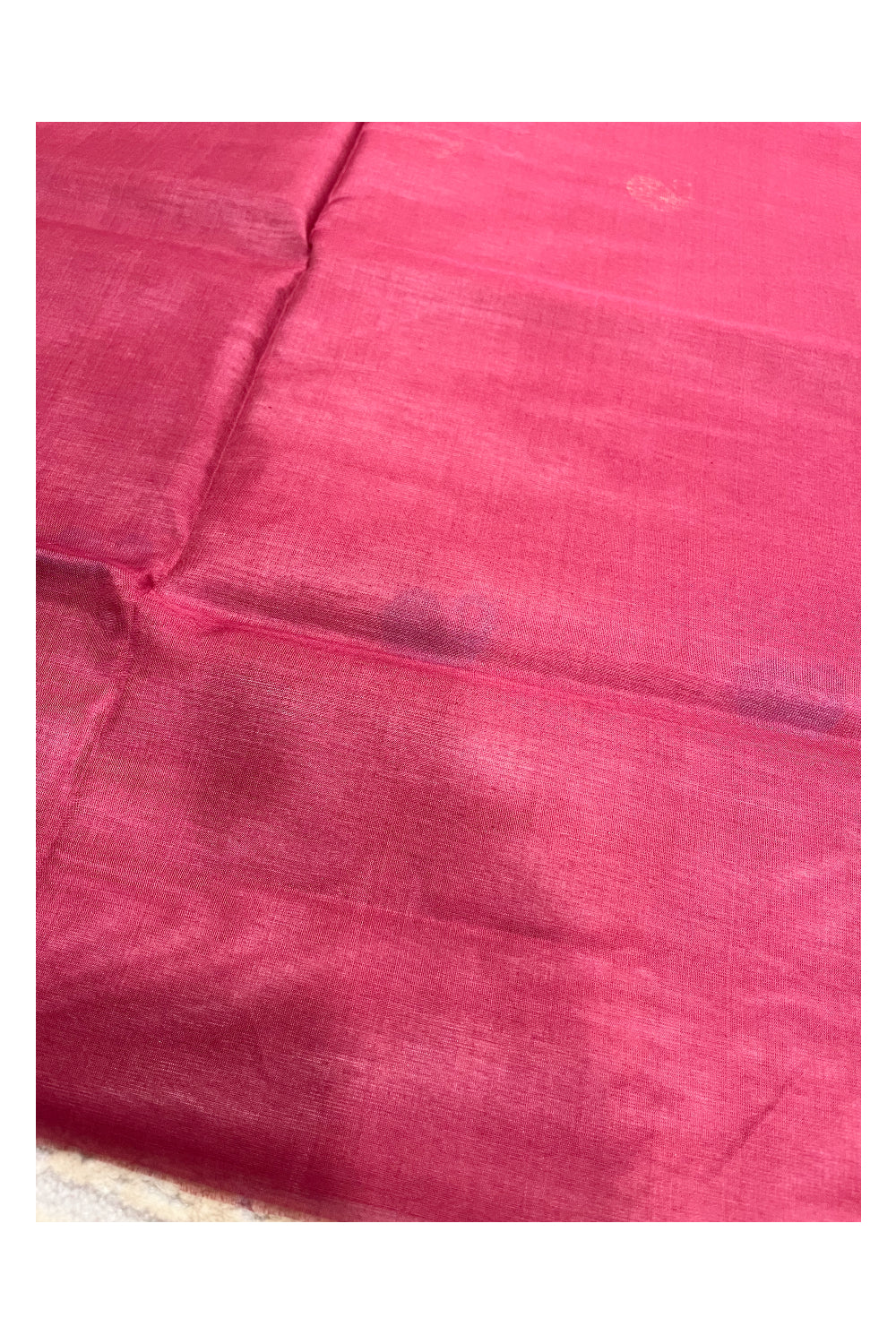 Southloom Pure Handloom Cotton Silk Saree With Handwoven Work Across Body and Blouse in Pink And Maroon
