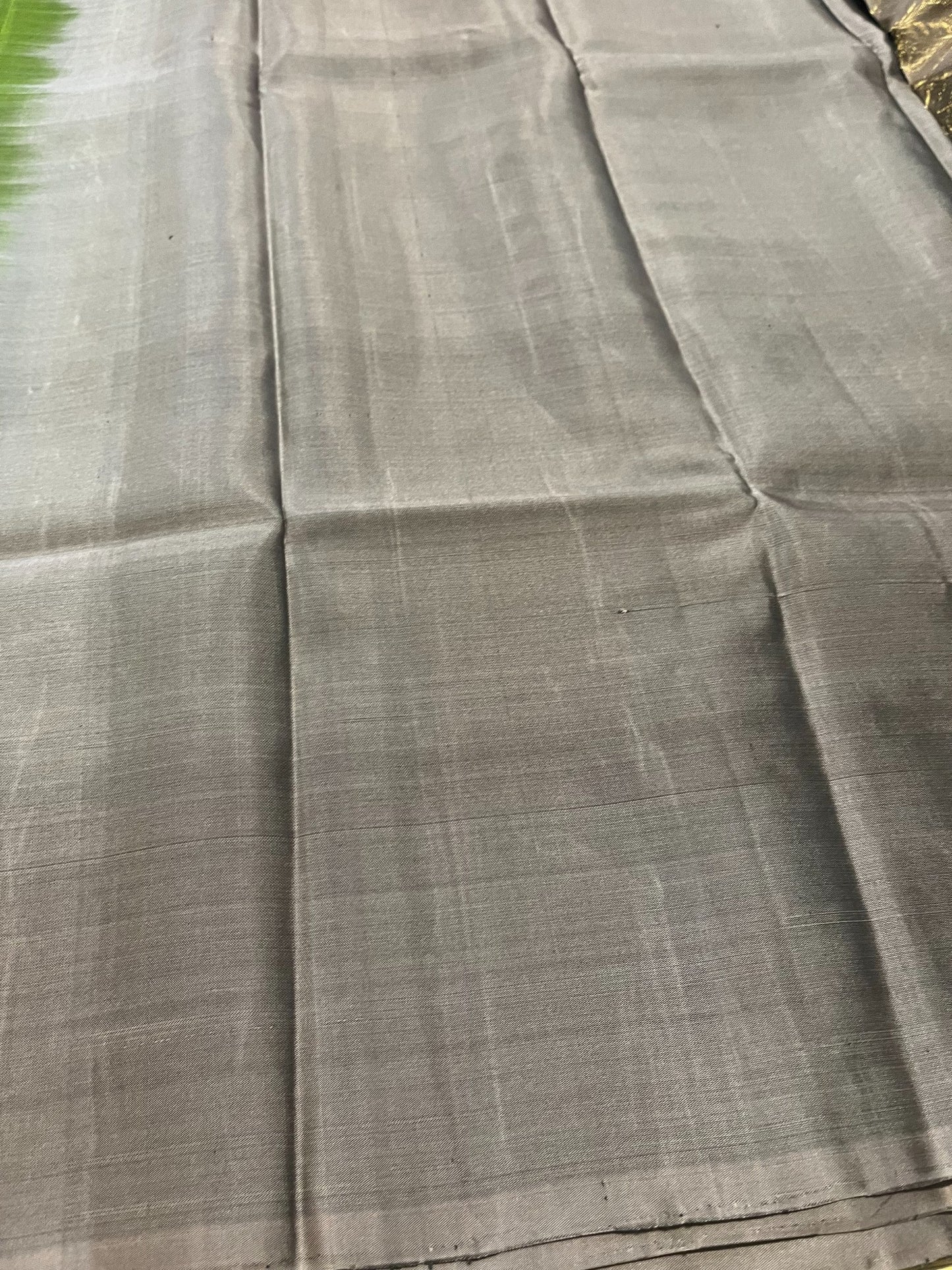 Southloom Pure Handloom Bridal Kanchipuram Silk Saree with Korvai Work(Green&Gray)