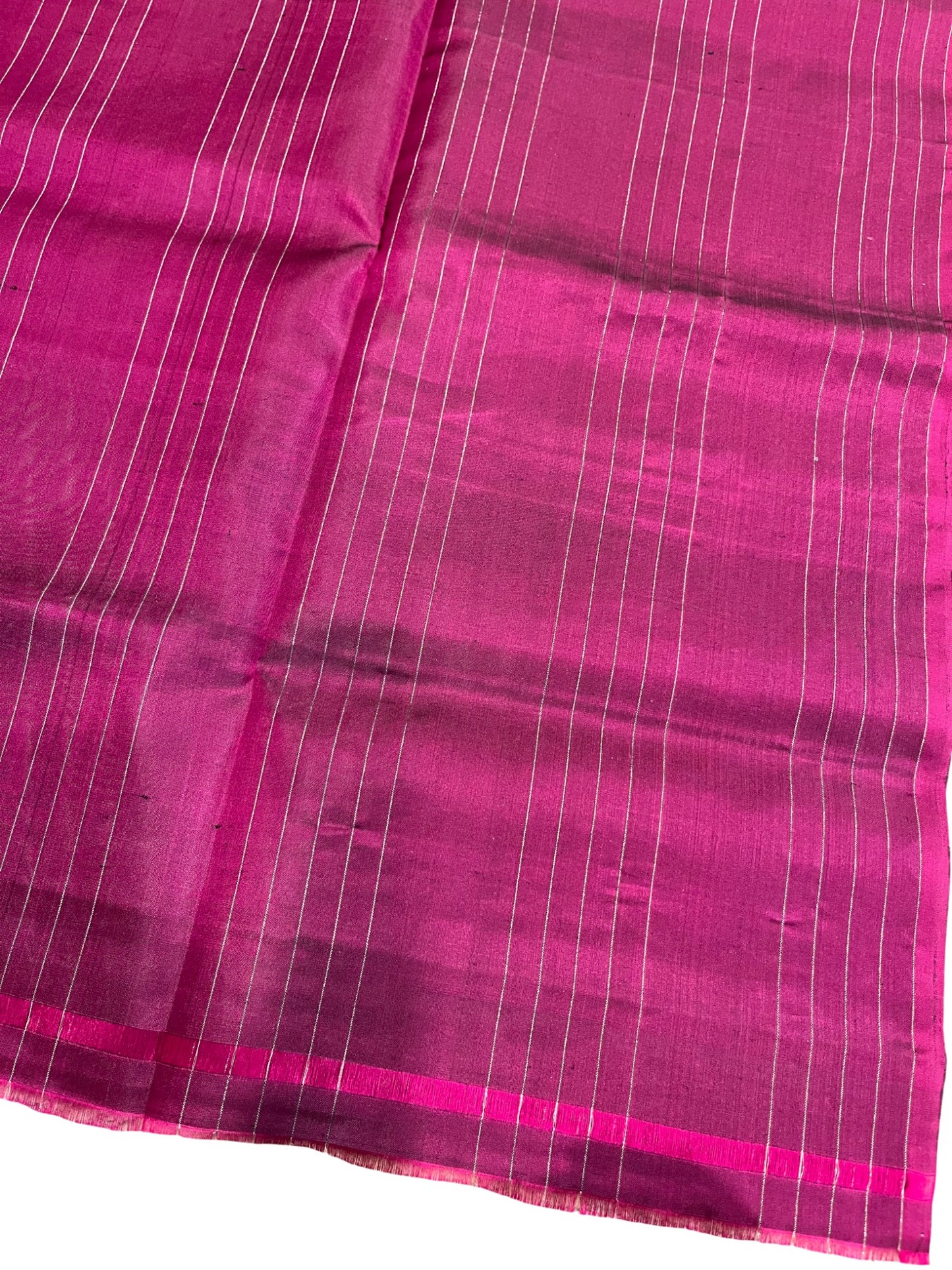 Southloom Pure Handloom Bridal Kanchipuram Silk Saree with Korvai Work (Magenta & Grey)