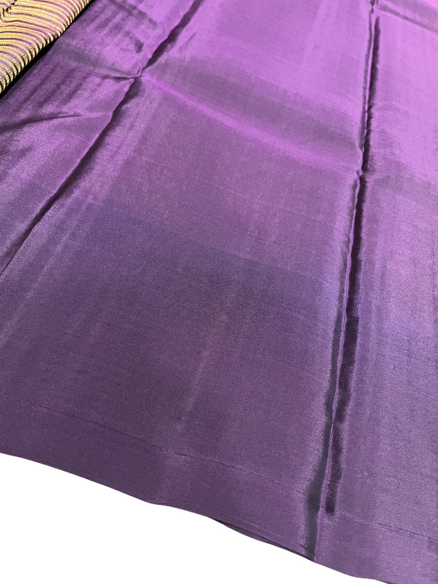 Southloom Pure Handloom Kanchipuram Silk Saree with Korvai Work (Brown & Violet)