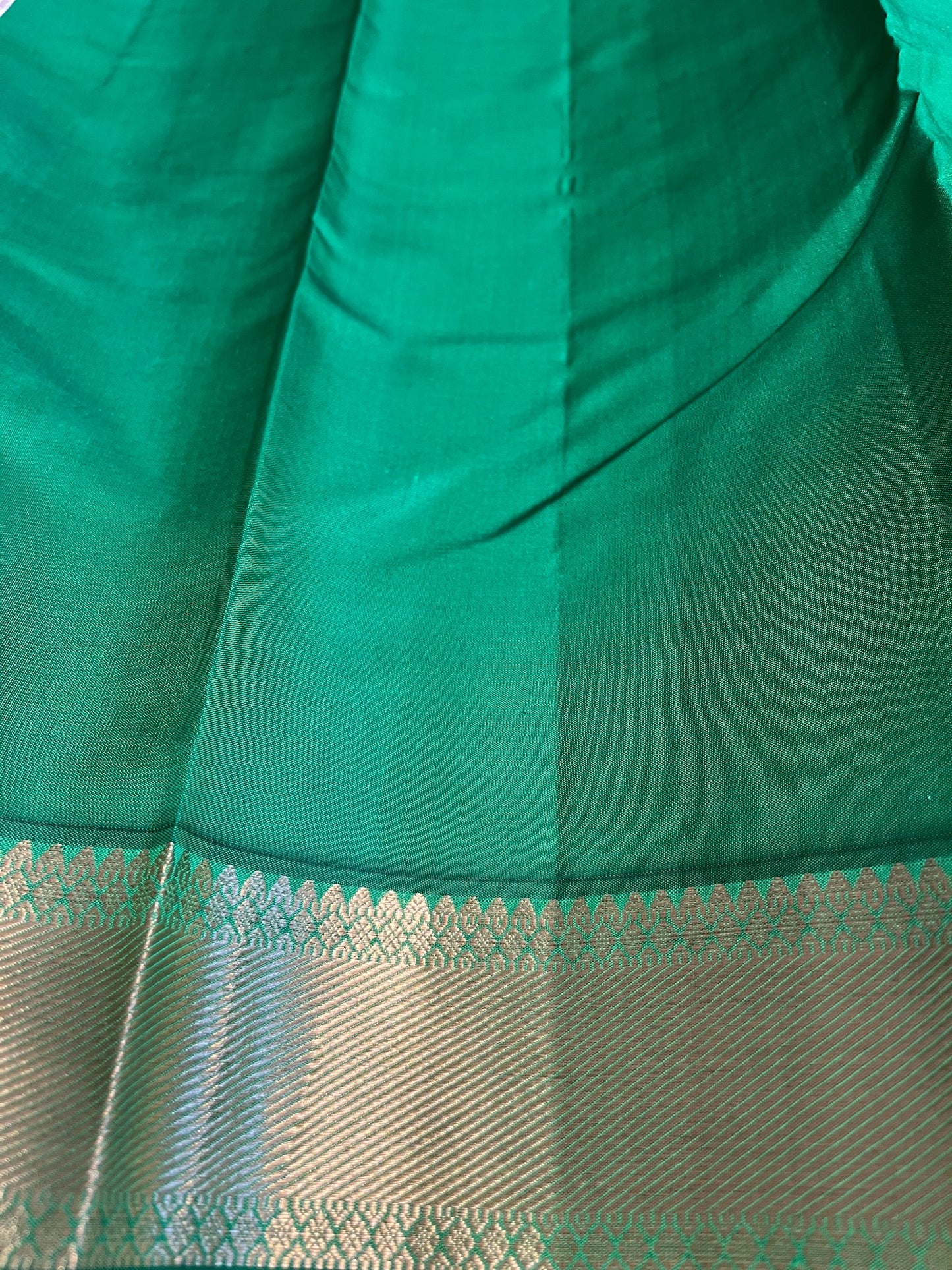 Southloom Pure Handloom Bridal Kanchipuram Silk Saree with Korvai Work (Green)