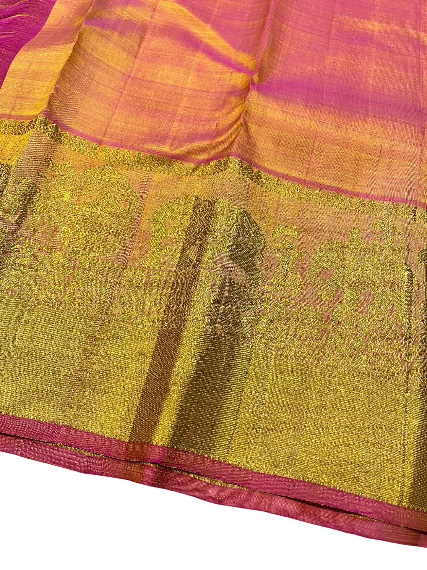 Southloom Premium Bridal Handloom Kanchipuram Silk Saree With Pallakku Design & Butta Works (Green)