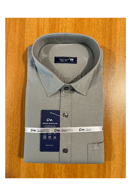 Pure Cotton Grey Solid Shirt SLSHIRT 46 FS