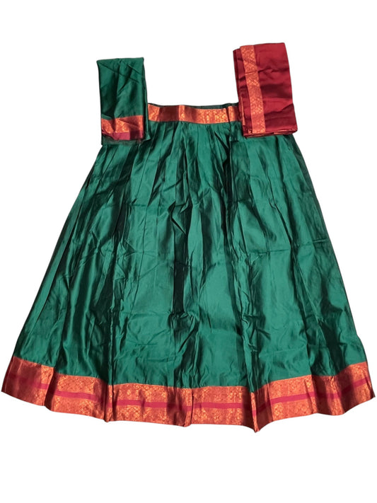 Southloom Semi Silk Dhavani Set with Pavada and Green Blouse PieceSLDHAVANI SL542