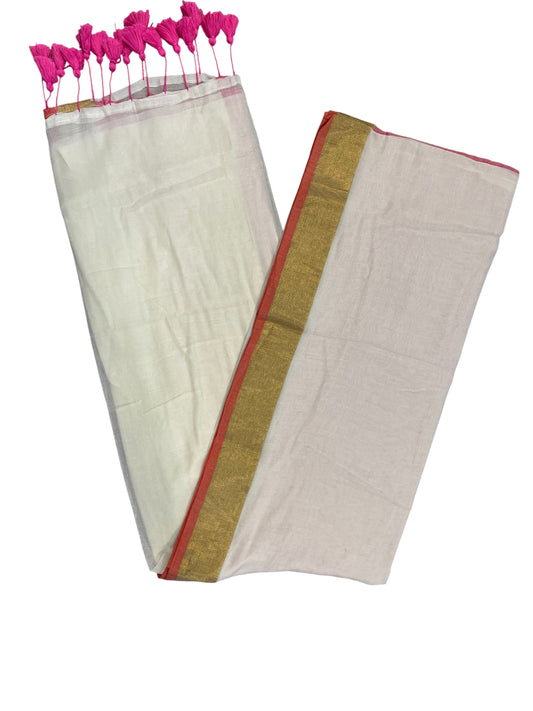 Southloom Mul Cotton 120 x 120 Soft Fabric Saree in Pink Colour