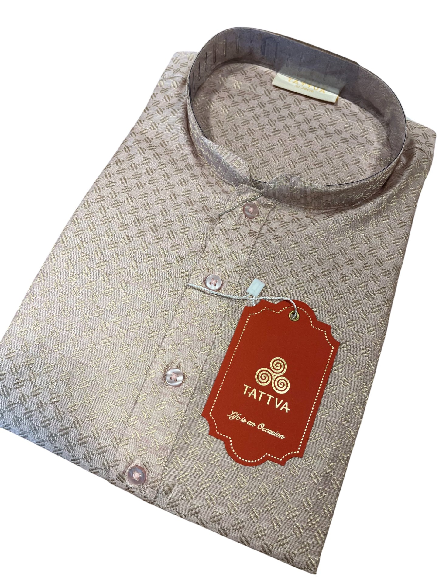 Southloom Semi Silk Short Kurta for Men in Off White Colour