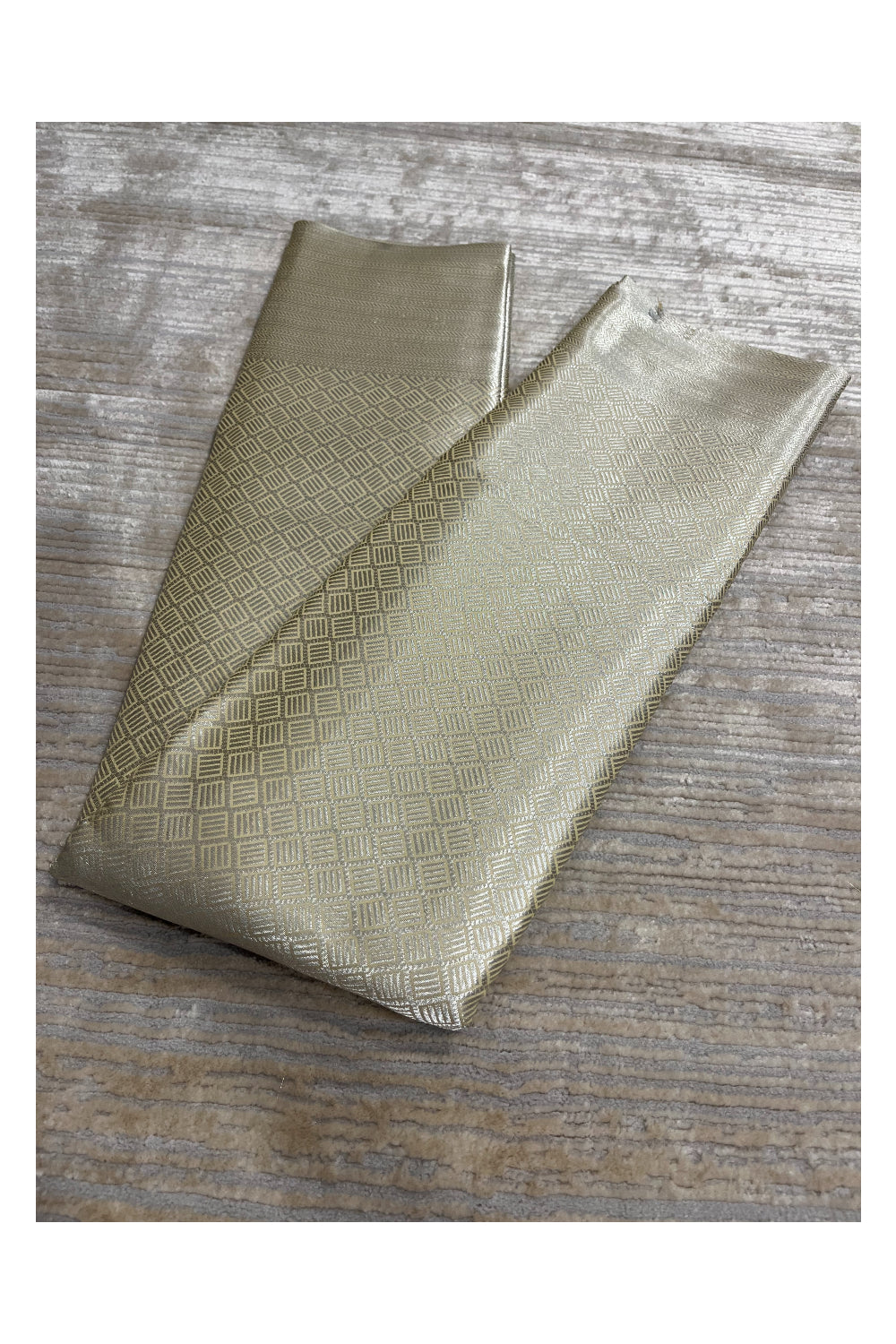 Southloom Banarasi Silver Zari Brocade Work Silk Saree in Beige Pastel Shade