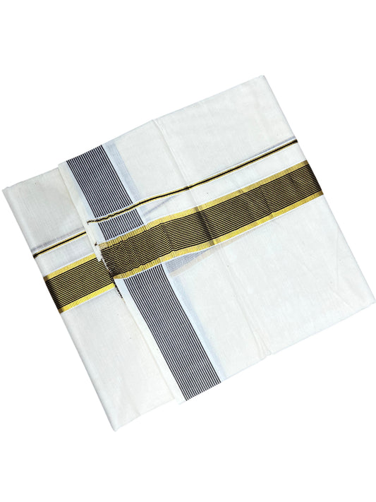 Southloom Pure Cotton Mundu with Brown Border (South Indian Kerala Dhoti)