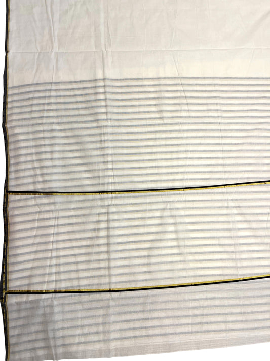 Southloom Puliyilakkara Black and Gold Kasavu Kerala Saree with Woven Blouse