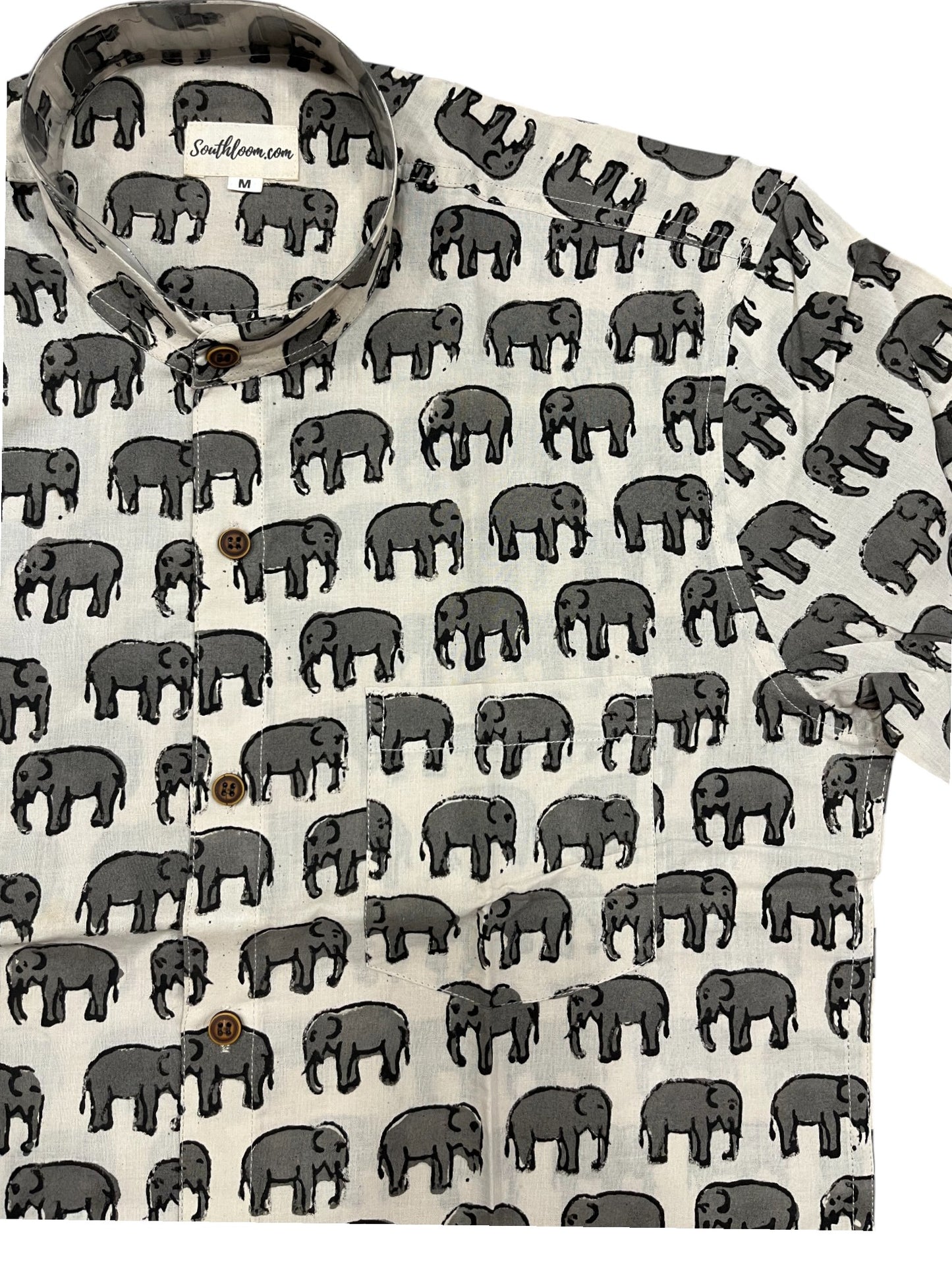 Southloom Jaipur Pure Cotton Block Printed Shirt for Men (Medium)