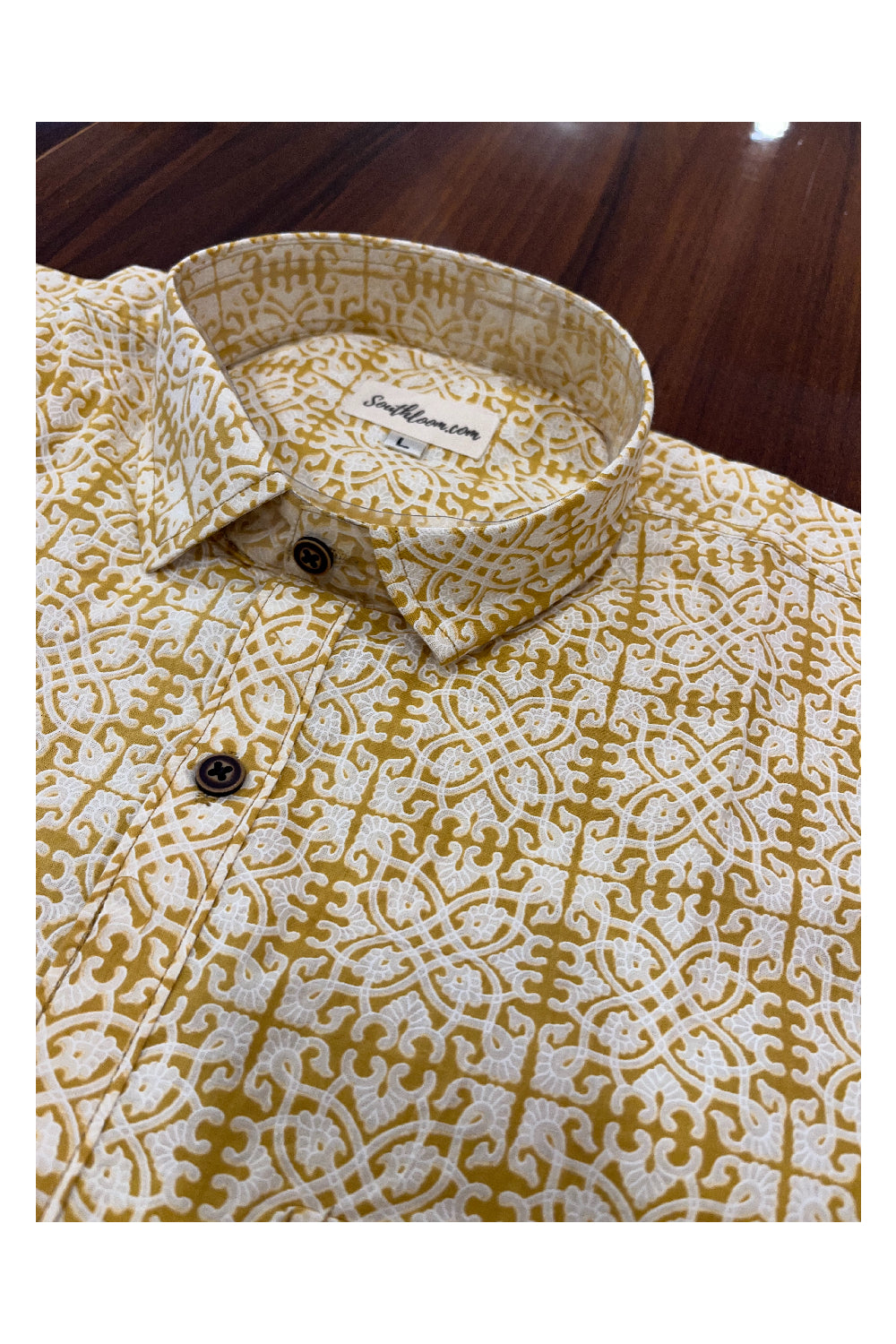 Southloom Jaipur Pure Cotton Printed Shirt For Men (Large)