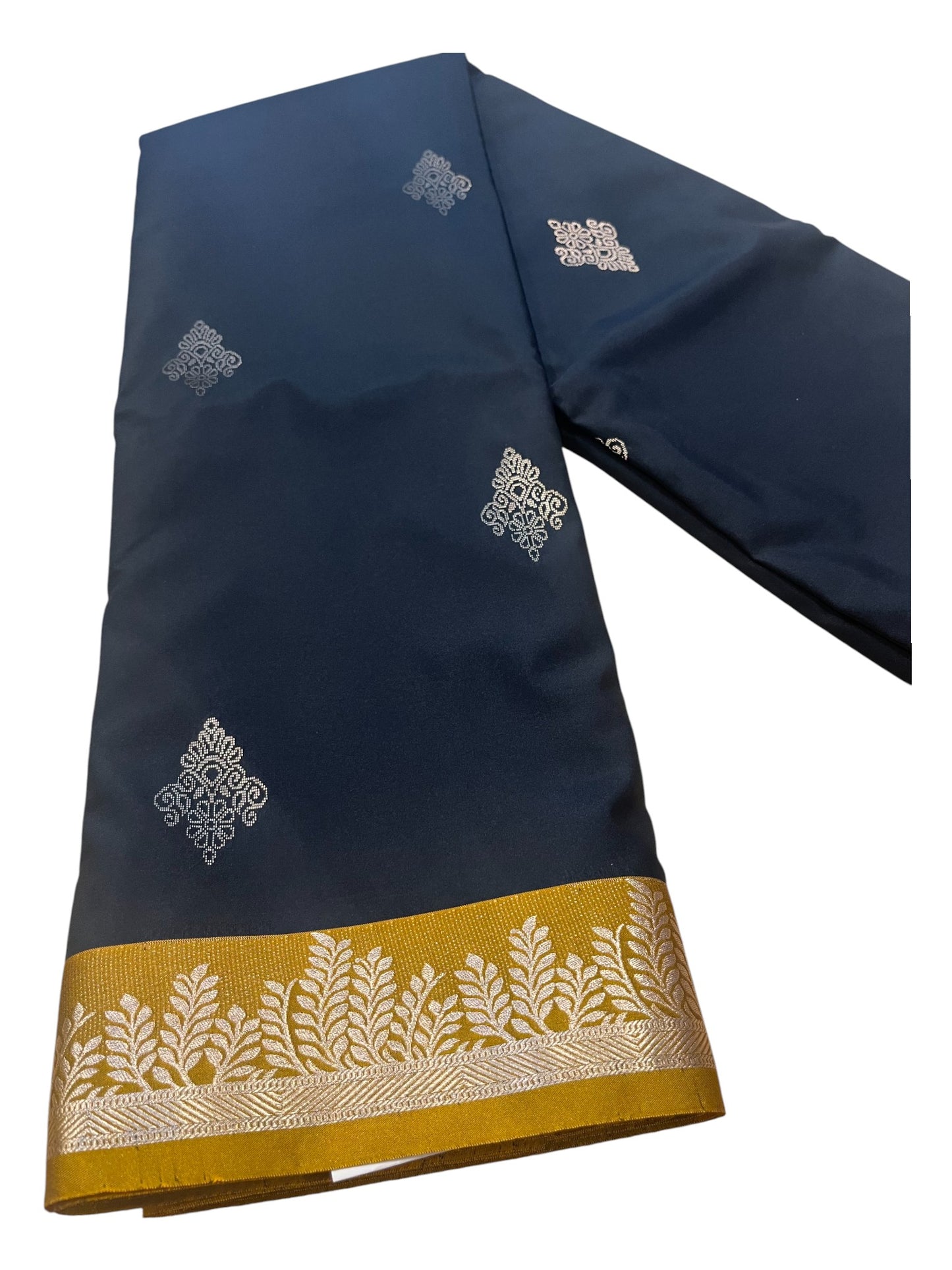 Southloom Banarasi Semi Silk Saree with Woven Work on Body(Black)