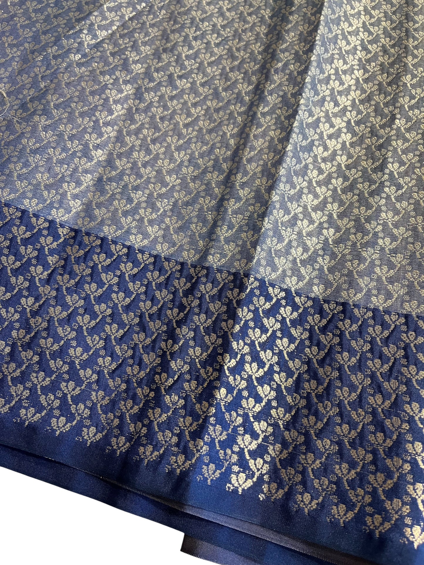 Southloom Tissue Silk Saree with Woven Work on Body and Borders (Peach & Blue)