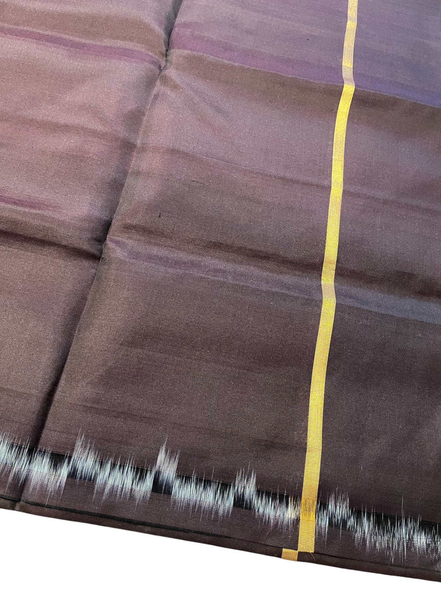 Southloom Pure Handloom Bridal Kanchipuram Silk Saree with Korvai Work (Purple)