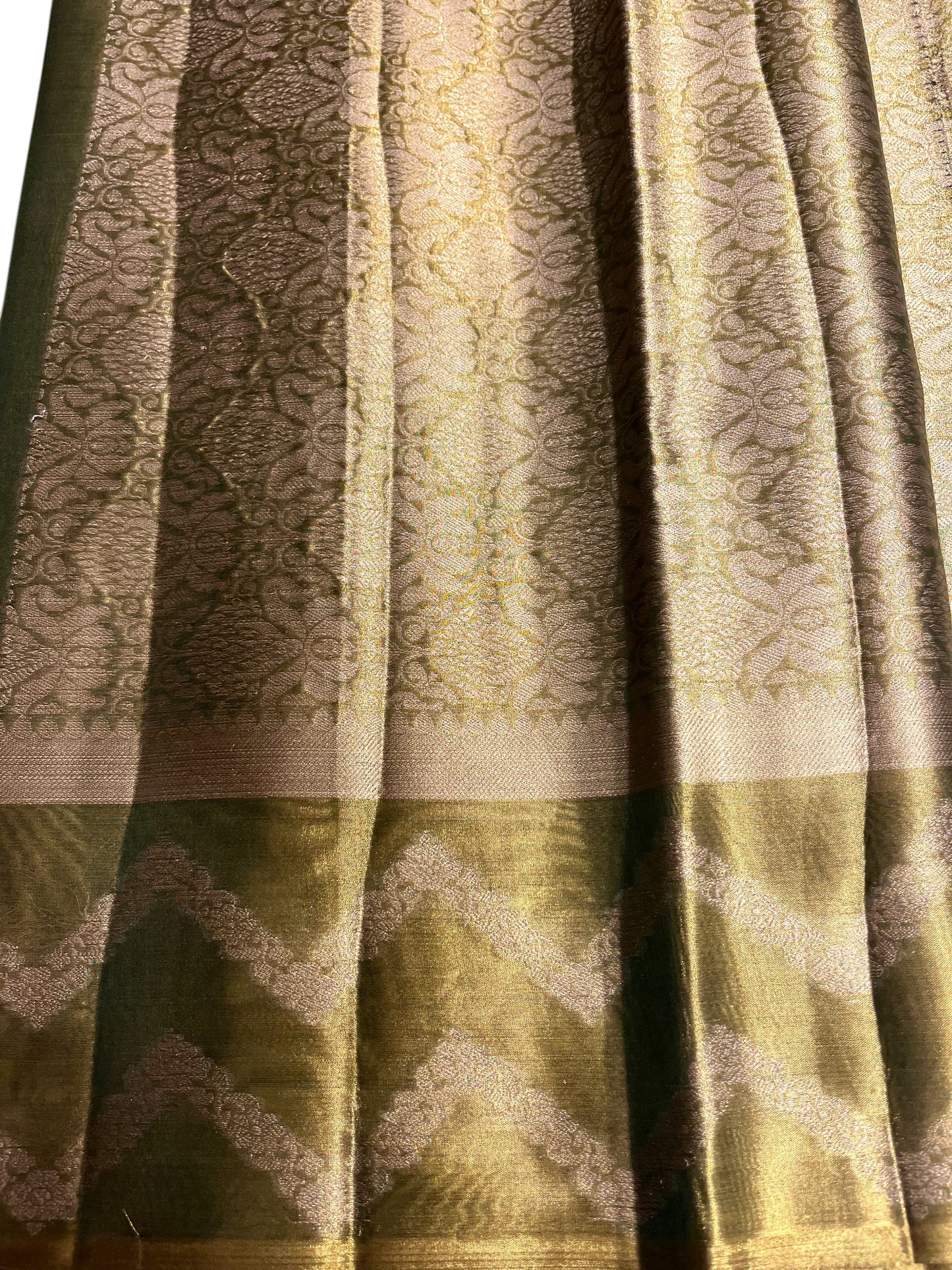 Southloom Semi Banarasi Katan Tissue Saree with Woven Work on Body and Borders
