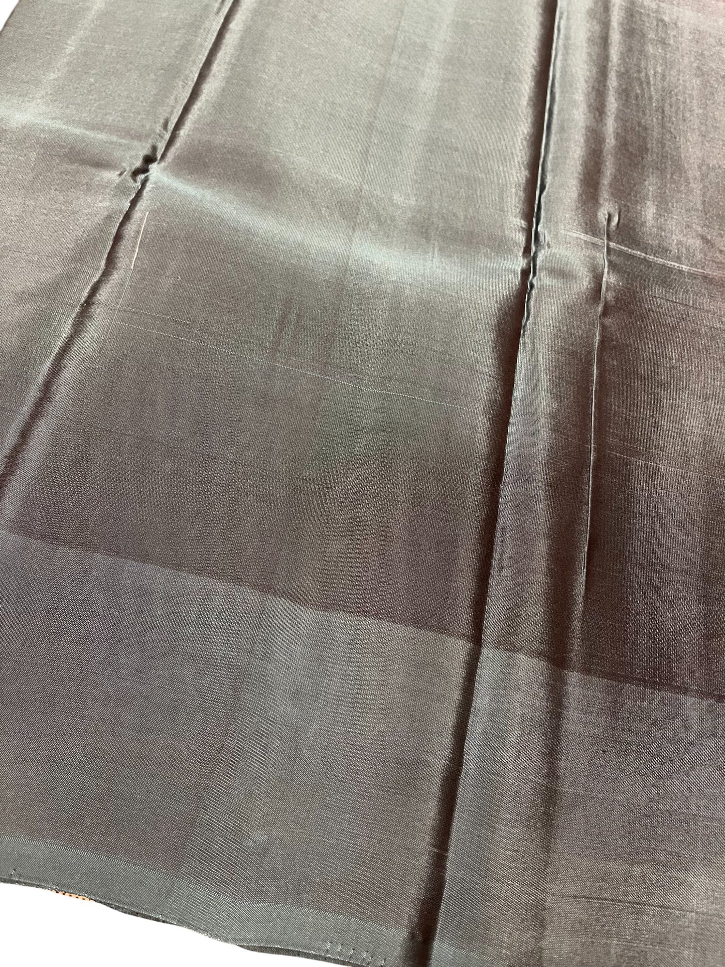 Southloom Pure Handloom Kanchipuram Silk Saree with Butta Work (Brown & Blue)