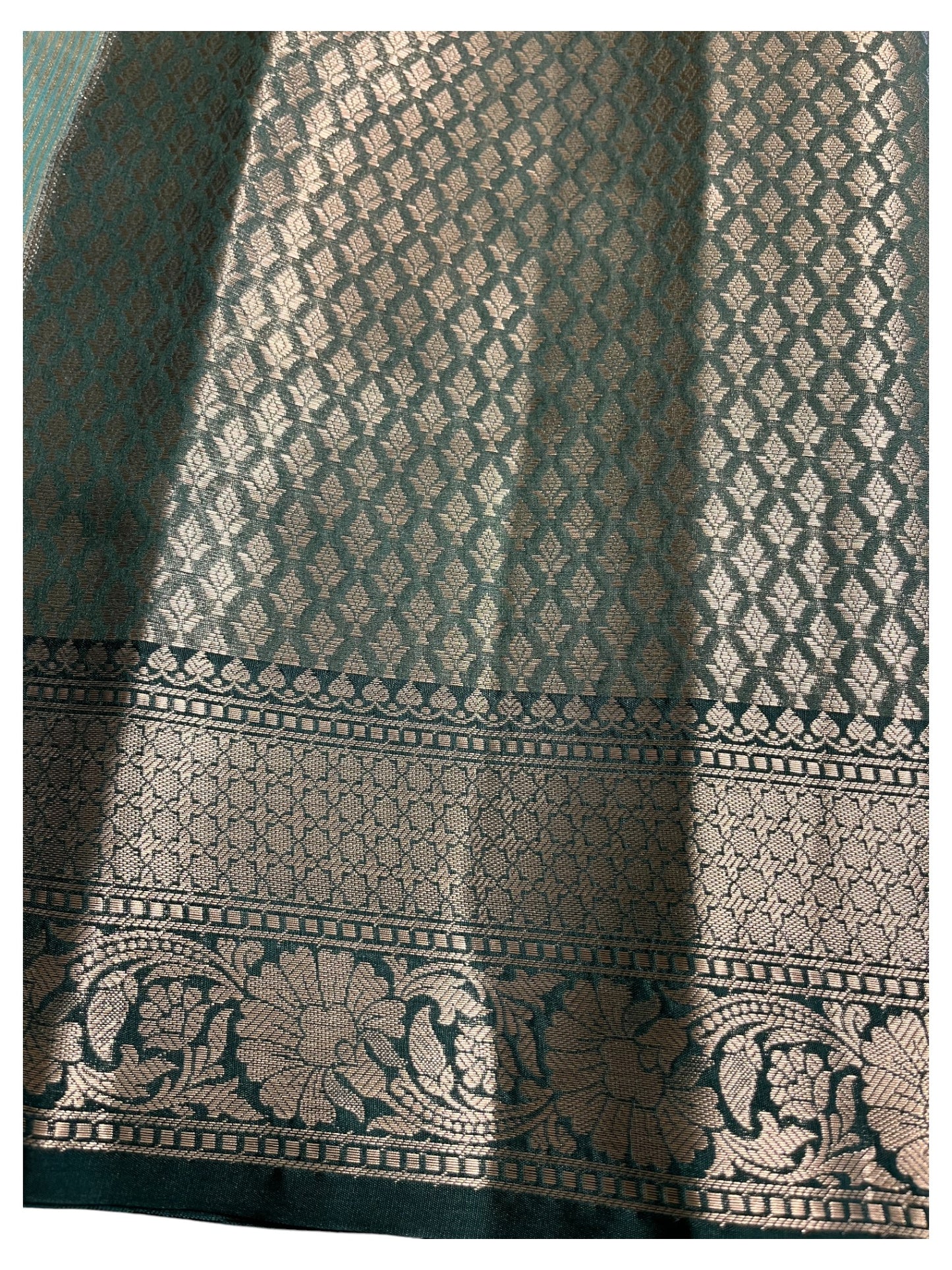 Southloom Tissue Banarasi Silk Saree with Woven Work on Body and Borders (Blue)