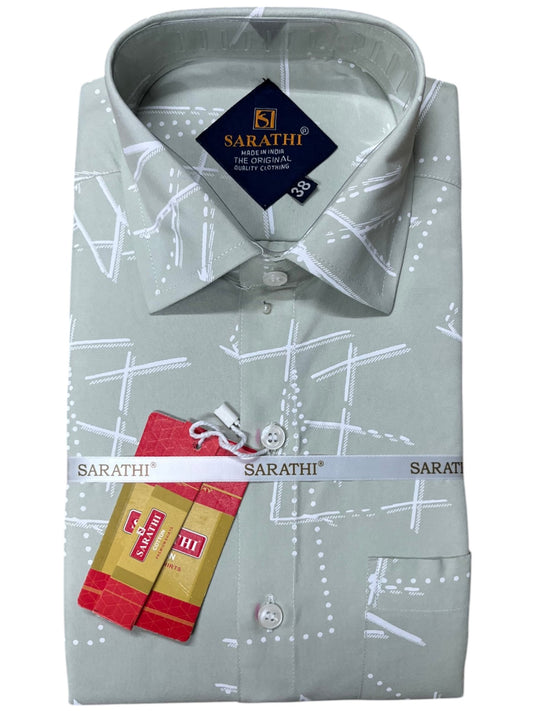 Southloom Pure Cotton Gray Printed Shirt SLSHIRT 38FS