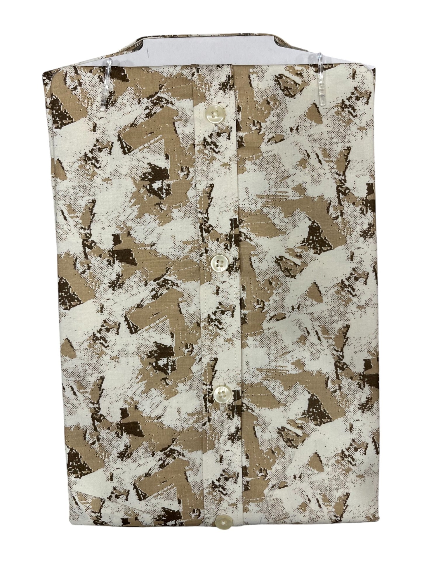 Southloom Pure Cotton Brown Printed Shirt (38 HS)