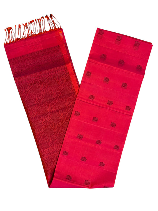 Southloom Pure Handloom Kanchipuram Silk Saree with Korvai Work (Magenta)