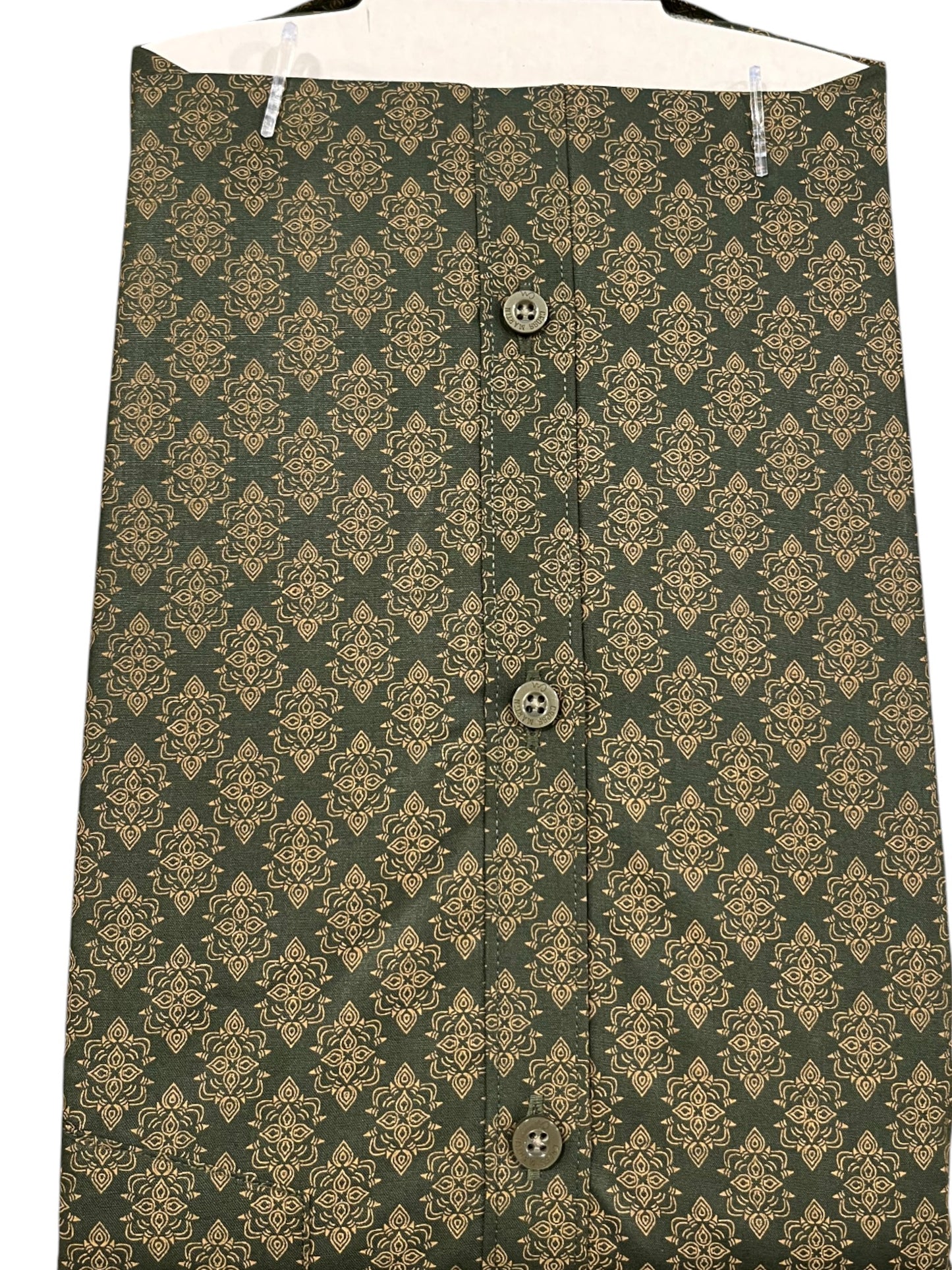 Southloom Pure Cotton Green Printed Shirt (44 FS)