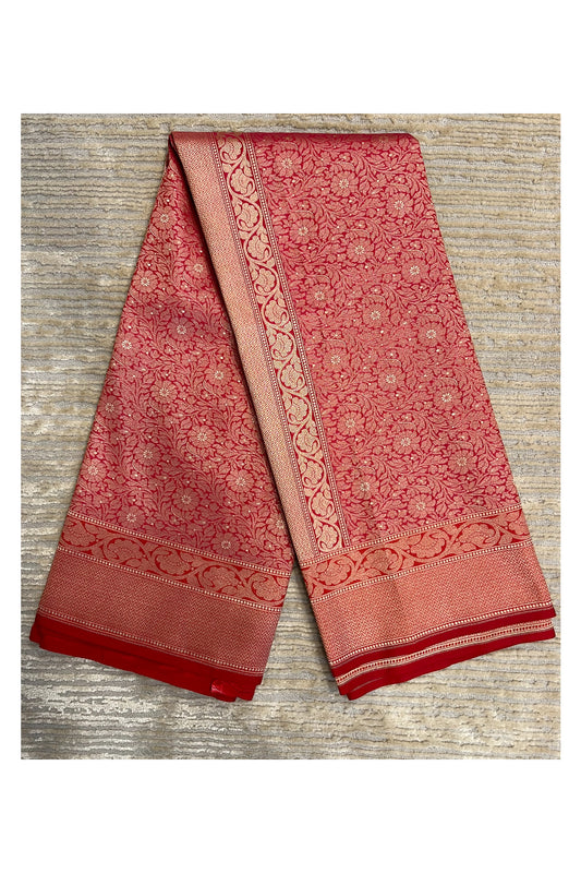 Southloom Banarasi Silk Saree with Woven Work in Red