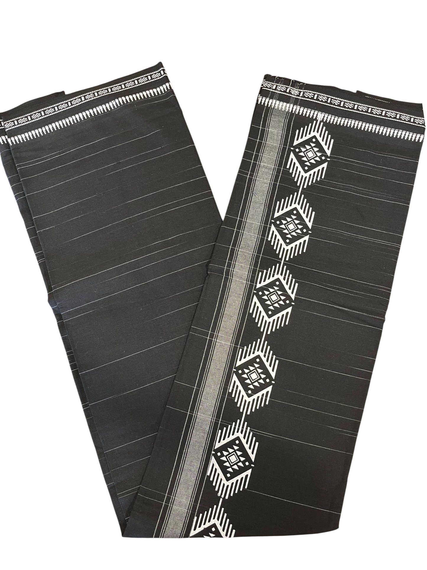 Southloom Black Printed Single Mundu / Otta Mundu / Lungi (South Indian Kerala Dhoti)