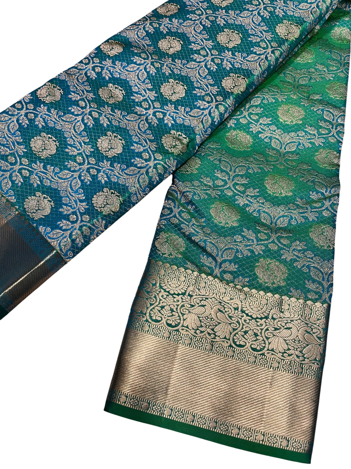 Southloom Pure Handloom Bridal Kanchipuram Silk Saree with Korvai Work
