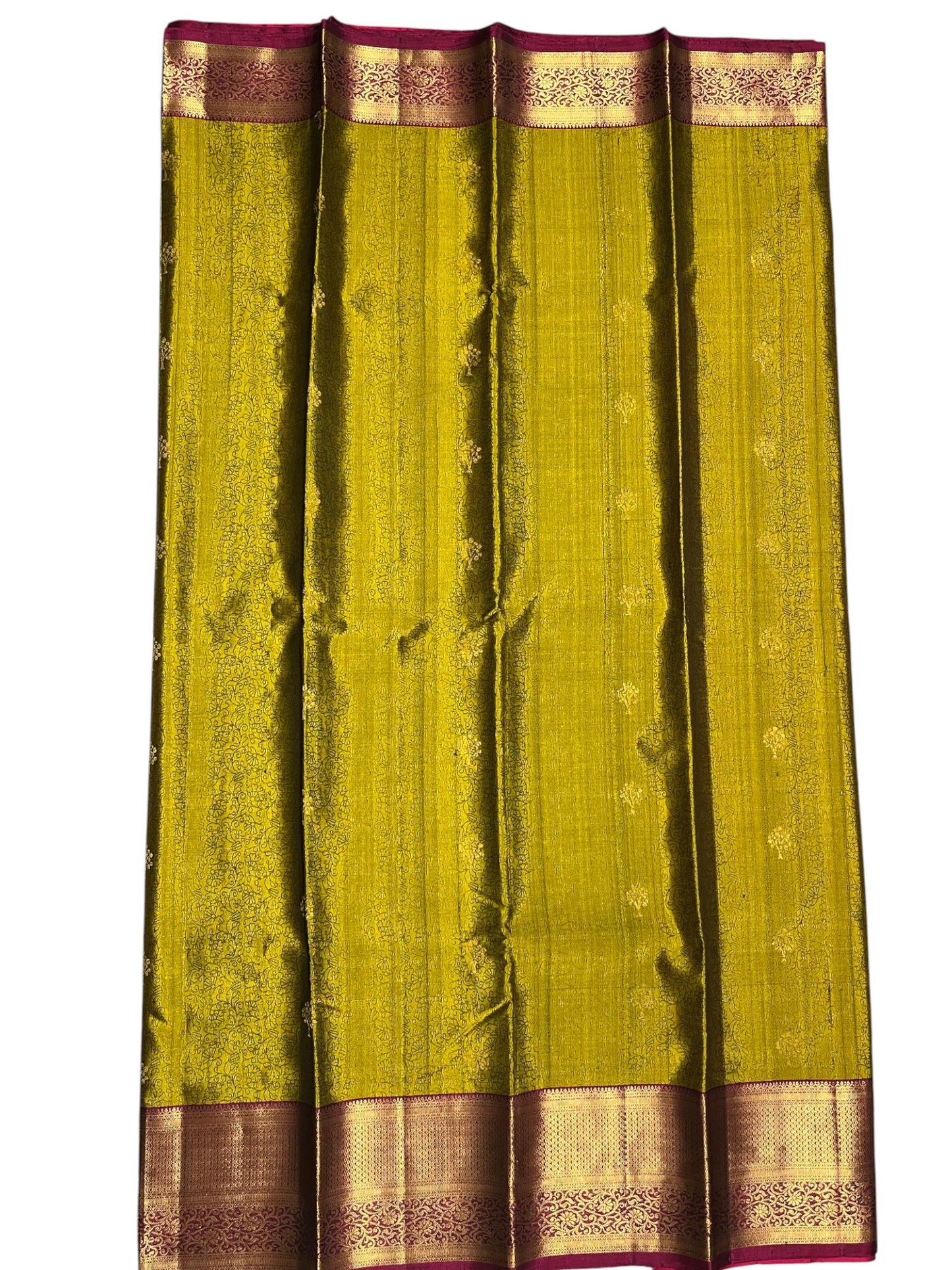 Southloom Pure Handloom Bridal Kanchipuram Silk Saree with Korvai Work (Green & Magenta)
