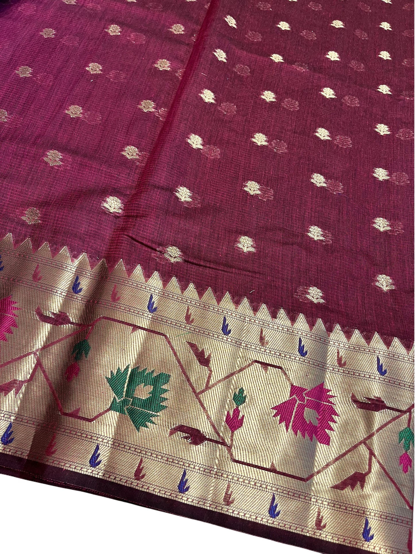 Southloom Banarasi Silk Saree with Woven Work on Body and Borders (Maroon)