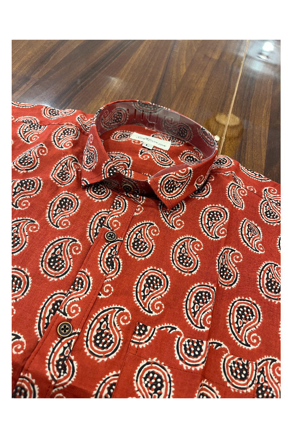 Southloom Jaipur Pure Cotton Printed Shirt For Men (Large)