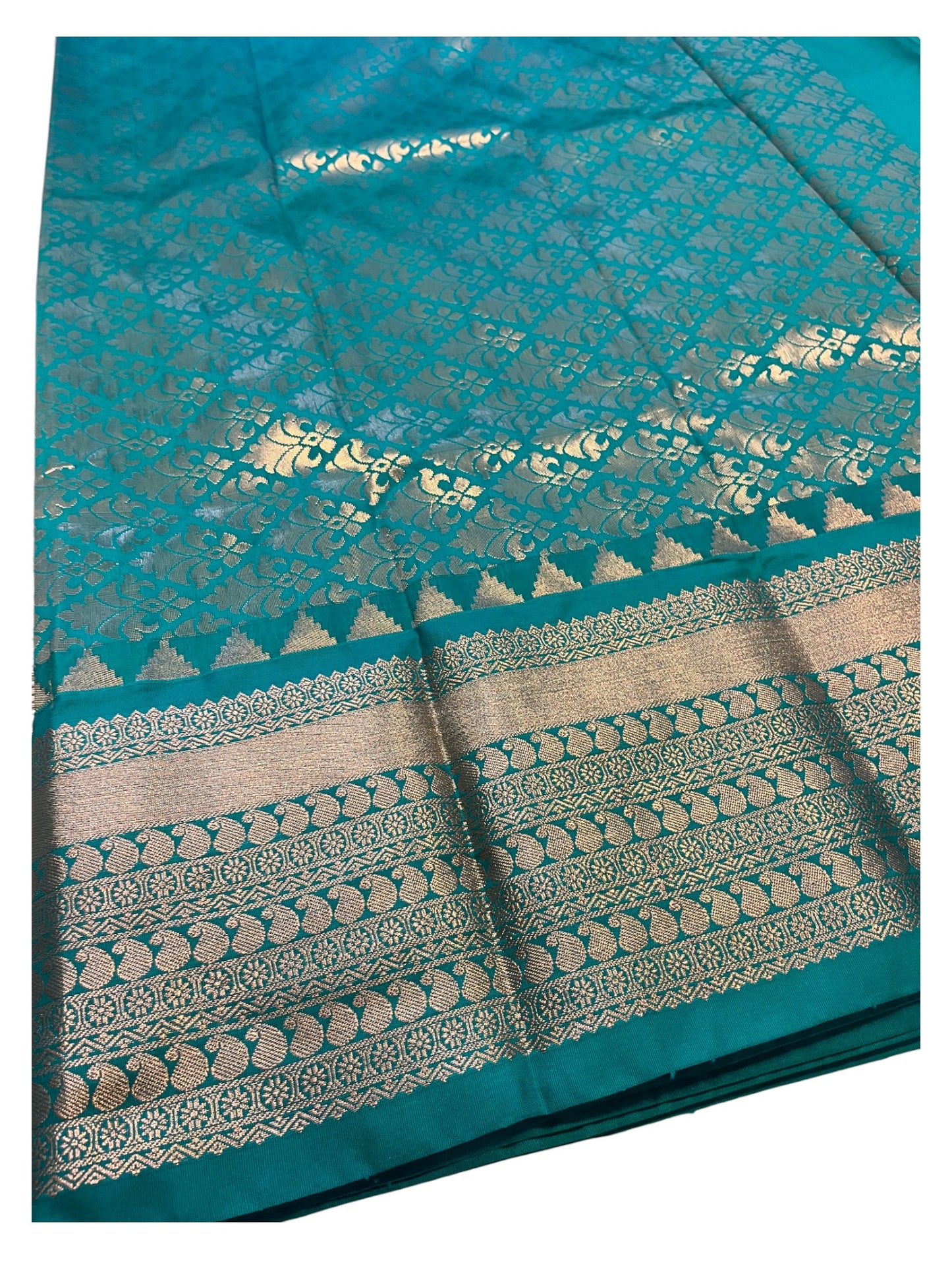 Southloom Banarasi Semi Silk Saree with Woven Work on Body(Yellow)