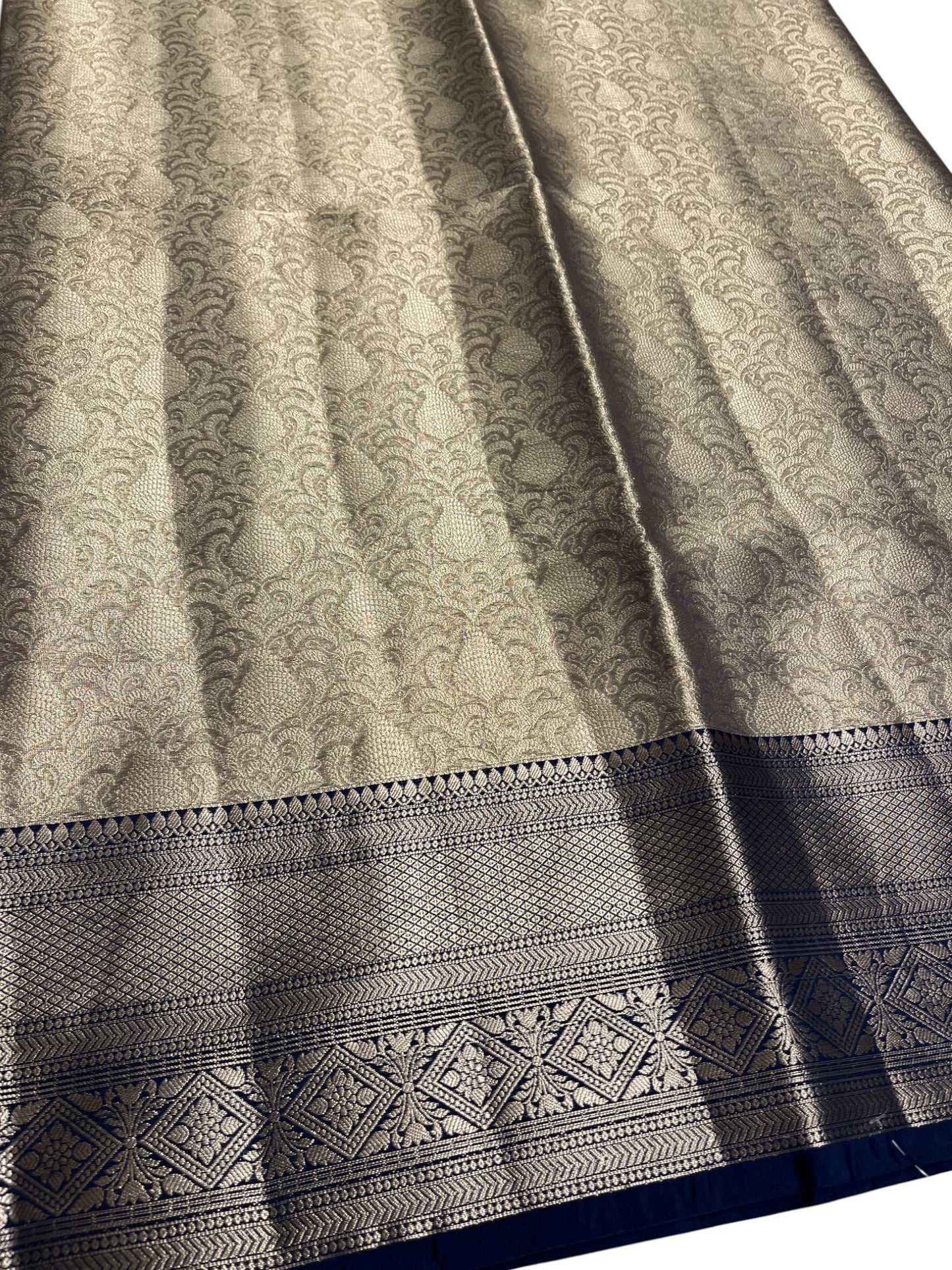Southloom Semi Banarasi Katan Tissue Saree with Woven Work on Body and Borders