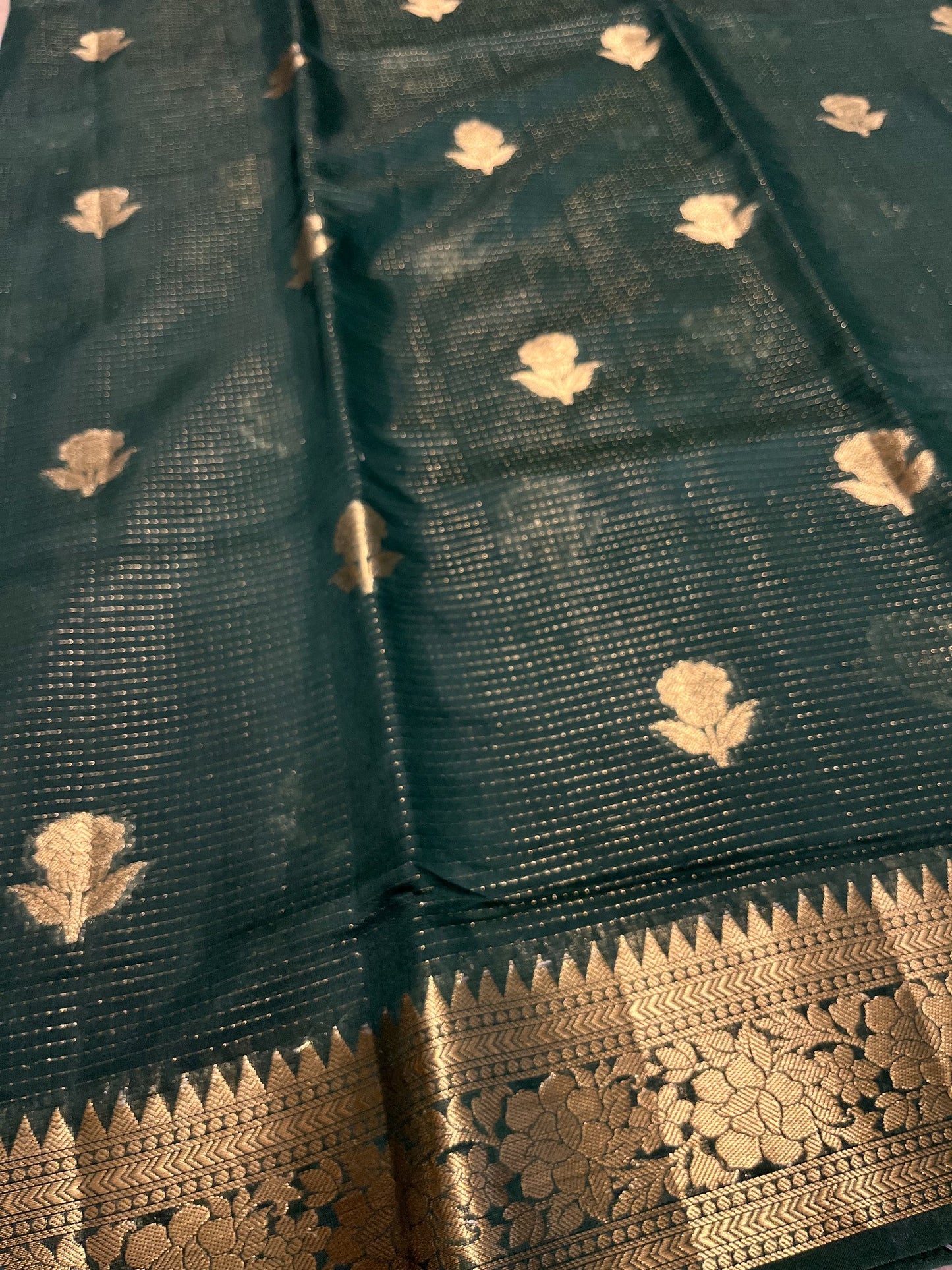 Southloom Georgete Banarasi Silk Saree with Woven Work on Body and Borders